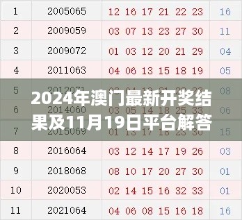 2024年澳门最新开奖结果及11月19日平台解答说明_EIN5.44.78内容创作版