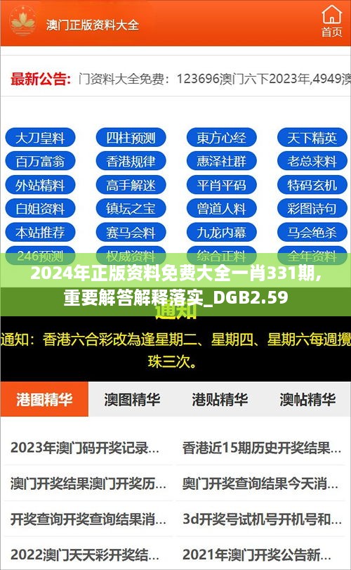 2024年正版资料免费大全一肖331期,重要解答解释落实_DGB2.59